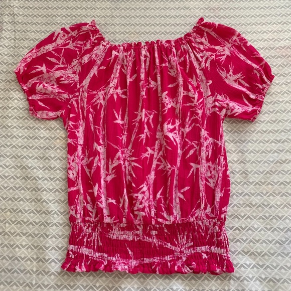 NWT MICHAEL MK Women’s (Size S) Pink Printed Blouse - Picture 2 of 5